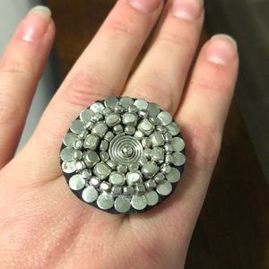 *Bundle Only* Adjustable silver tone ring